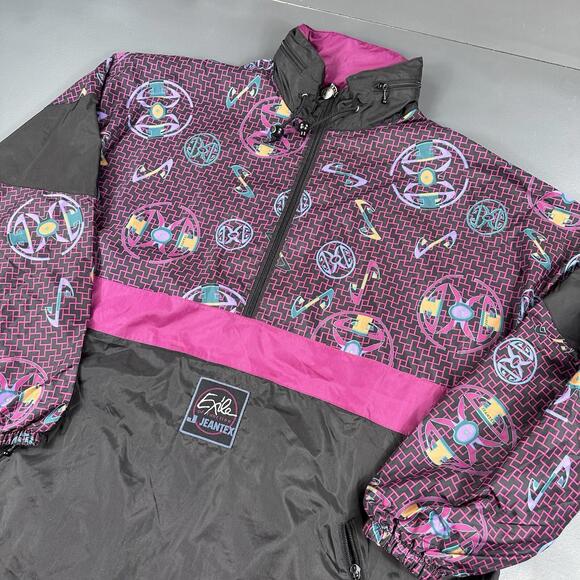 VTG Exile Function Jacket Men XL Black Purple Ski Grafitti Gorpcore Street Skate - Picture 1 of 9